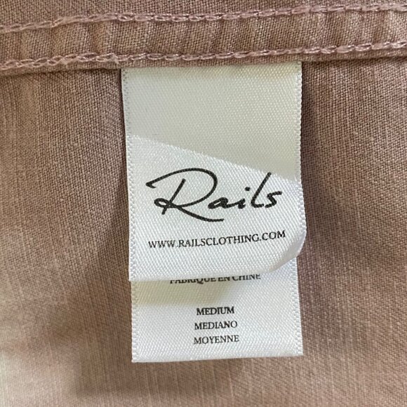 Rails Ingrid Raw-Hem Shirt Women's Medium Pink & White Tie-Dye Button-Up L/S - Picture 10 of 13